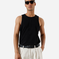 Regata básica masculina de algodão preta