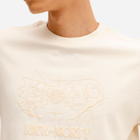 Camiseta masculina manga curta rick and morty bege
