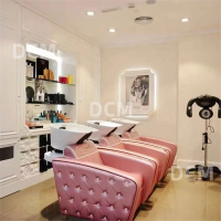 Professional Hairdresser Shampoo Basin for Beauty Salon Pink Hair Washing Chair for Head Spa Barber Shops