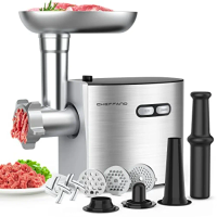 CHEFFANO Meat Grinder 2600W Max Stainless Steel Meat Grinder Electric ETL Approved Heavy Duty Meat Mincer Machine with 2 Blades