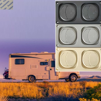 4Pcs Plastic Rectangular A/C Vent With Double Recessed Adjustable Outlets Bus RV Caravan Dashboard