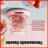 2PCS Thermostatic Heating Coaster USB Home Heating Coaster 3-Speed Adjustment Heating 55 Degrees Constant Temperature-A63M
