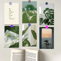 10×15CM 10PCS Green Little Fresh Stickers Painting Card Room Living Room Decor Skateboard Streetwear Coffee Dormitory Sticker