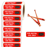 500Pcs 0.39*1.5in Red "For Rectal Use Only" Waterproof Prank Marking Decorative Label Stickers