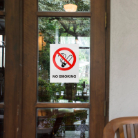 6Pcs No Smoking Sticker Rectangular PVC Adhesive Anti Smoking Sign for Shop Hotel Mall Restaurant Workplace Fire Safety