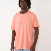 Camiseta de algodão mescla yachting manga curta rosa