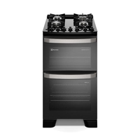 Fogão 4 bocas Electrolux Preto Experience Mesa de Vidro, 2 Fornos e Grade de Ferro Fundido (FE4DB)