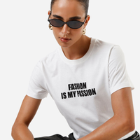Camiseta feminina de algodão fashion off white