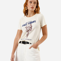 Camiseta feminina lazy sundays amarela