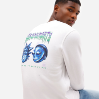Blusão masculino de moletom manga longa rick and morty off white