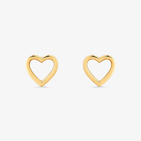 Brinco Coração em Ouro Amarelo 18k