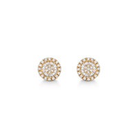 Brinco Stud com Diamantes em Ouro Branco 18k - 8 mm
