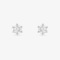 Brinco Solitário com 40 Pontos de Diamantes em Ouro Branco 18k
