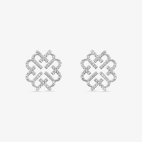 Brinco em Ouro Branco com Diamante - LOVE