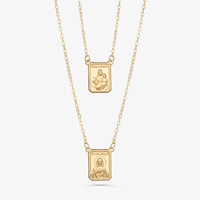 Escapulário Sagrado Coração de Jesus e Nossa Senhora do Carmo em Ouro Amarelo 18k