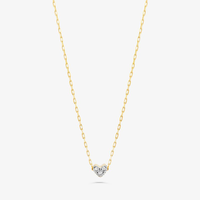 Colar Coração com Diamante em Ouro Amarelo 18k