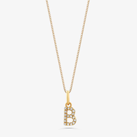 Pingente Letra B com Diamante em Ouro Amarelo 18k
