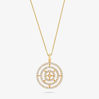 Pingente Círculos com Diamante em Ouro Amarelo 18k