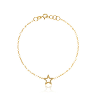 Tornozeleira Estrela em Ouro Amarelo 18k - 25 cm