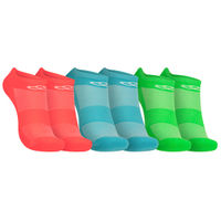 Kit de Meia Para Corrida Olympikus Invisível Tripack Neon 3 pares Adulto