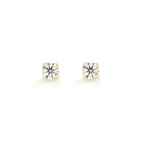 Brinco Solitário com 100 Pontos de Diamantes em Ouro Amarelo 18k