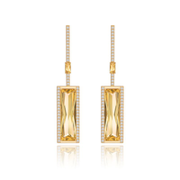 Brinco em Ouro Amarelo com Diamante, Citrino