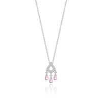 Colar com Quartzo Rosa e Safira em Prata 925