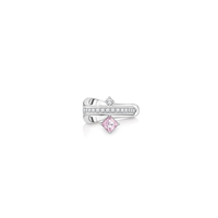 Piercing com Quartzo Rosa e Safira em Prata 925