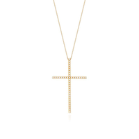 Pingente Cruz com 21 Pontos de Diamantes em Ouro Amarelo 18k