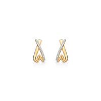 Brinco Stud com Diamantes em Ouro Amarelo 18k