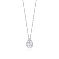 Colar Solitário com 33 Pontos de Diamantes em Ouro Branco 18k