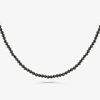 Colar em Espinélio Negro com Fecho em Ouro Amarelo 18k - 75 cm