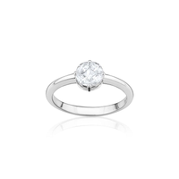 Anel com 41 Pontos de Diamantes em Ouro Branco 18k