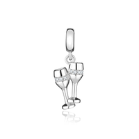 Charm Taças de Champagne Cravejado em Prata 925