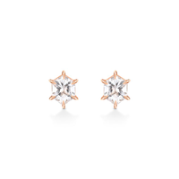 Brinco Stud Hexagonal com Quartzo Murion em Ouro Rosé 18k
