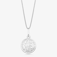 Pingente São Bento em Ouro Branco 18k