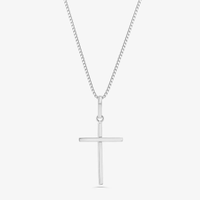 Pingente Cruz em Ouro Branco 18k