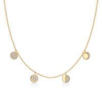 Colar Fases da Lua Cravejado em Prata 925 com Banho de Ouro Amarelo 18k