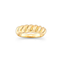 Anel Ondulado em Prata 925 com Banho de Ouro 18k