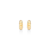 Brinco Argola Ondulada em Prata 925 com Banho de Ouro 18k
