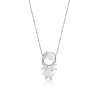 Pingente Menina com Diamante em Ouro Branco 18k