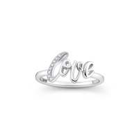 Anel Love Cravejado em Prata 925