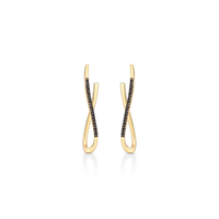 Brinco Argola Infinito com Espinélio em Prata 925 com Banho de Ouro Amarelo 18k