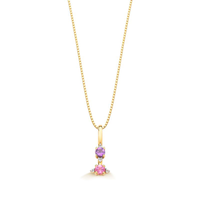 Pingente em Ouro Amarelo com Ametista, Topázio Incolor, Turmalina Rosa