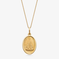 Pingente Nossa Senhora Aparecida em Prata 925 com Banho de Ouro Amarelo 18k