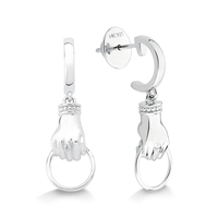 Argola Mão Cravejado em Prata 925