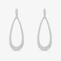 Brinco Pave Gota com Safiras em Prata 925