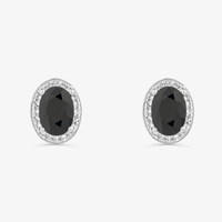 Brinco Oval com Safira e Topázio em Prata 925