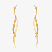 Brinco Orgânico Ondas em Ouro Amarelo 18k
