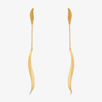 Brinco Longo Onda em Ouro Amarelo 18k